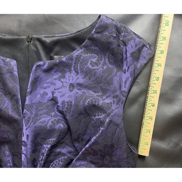 Connected Apparell‎ Violet Black Floral Whimsigoth Jacquard Sheath Dress Size 14 - Picture 14 of 15